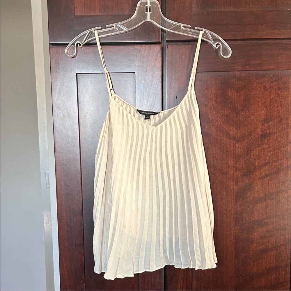 Banana Republic Cream Pleated Camisole